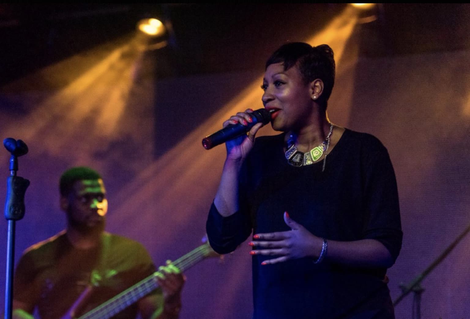 Terri Walker and her band on stage in Sofia