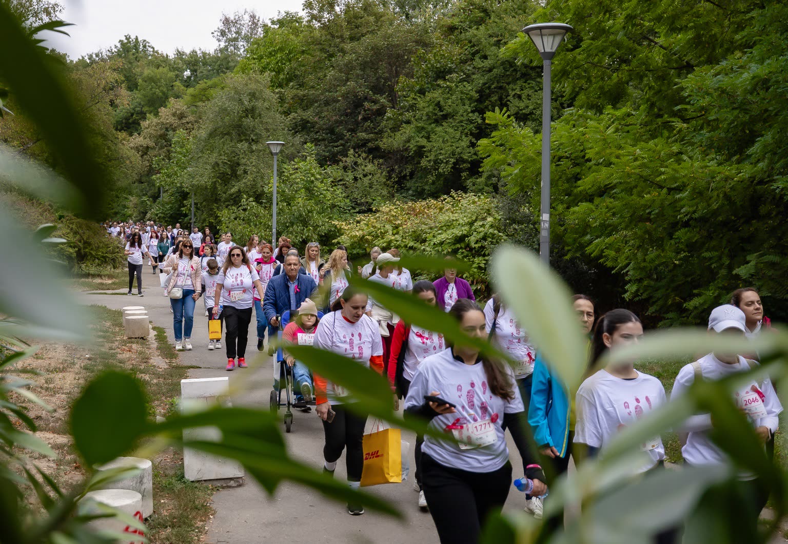 Families and friends walking together at Race for the Cure Bulgaria